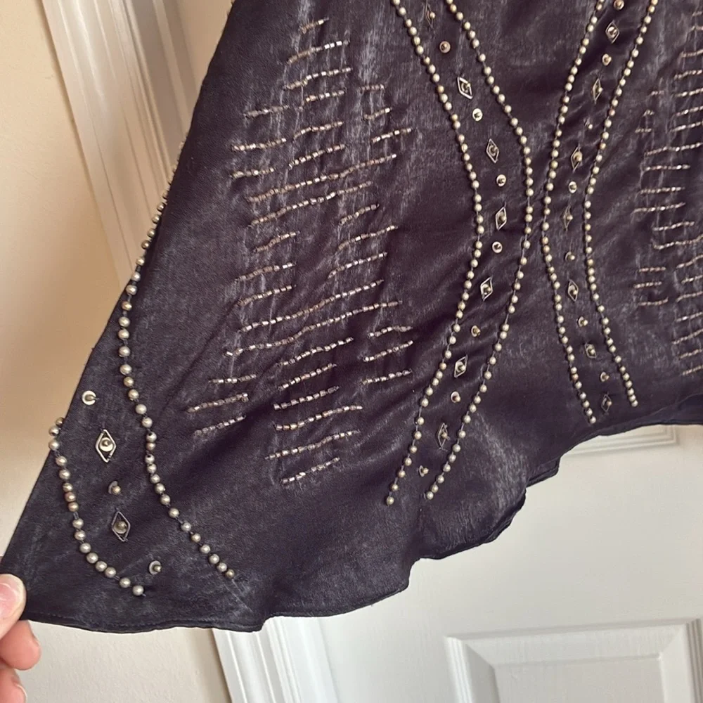 Free People Shine Like The Stars Beaded Mini Dress Size M - Picture 8 of 14